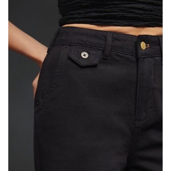 Wide Leg High-Rise Jeans Pilcro by Anthropologie Black Pants Size 34 Tall NWT - Picture 7 of 16